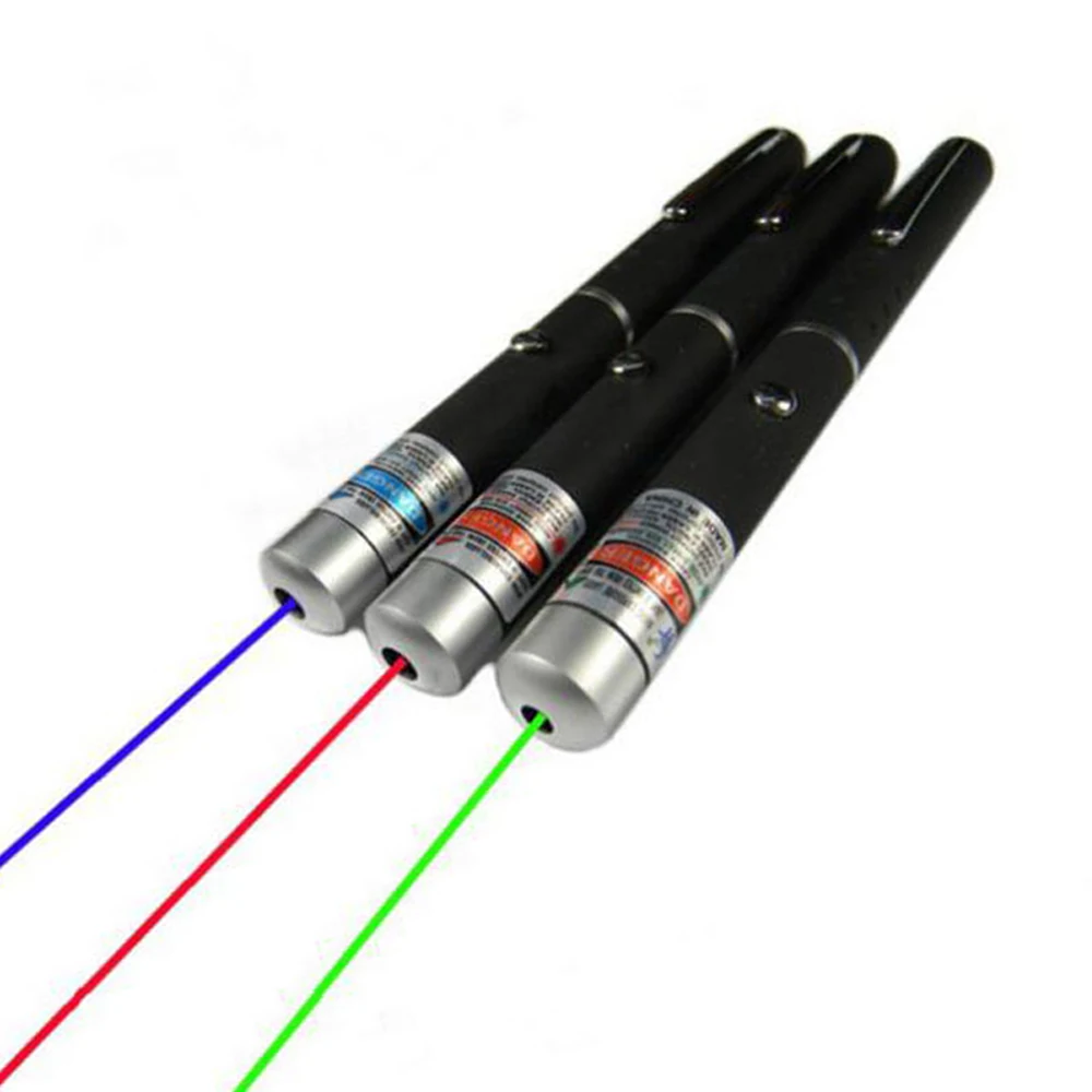 Портативный высококачественный лазер 5 мВт красный+ зеленый+ фиолетовый лазерный указатель ручка Видимый луч света RF