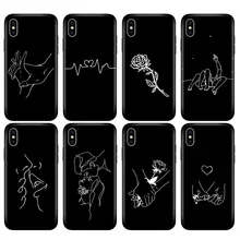 Черный чехол ТПУ для iphone 5 5s se 6 6s 7 8 plus x 10 чехол силиконовый чехол для iphone XR XS 11 pro MAX чехол простой белый