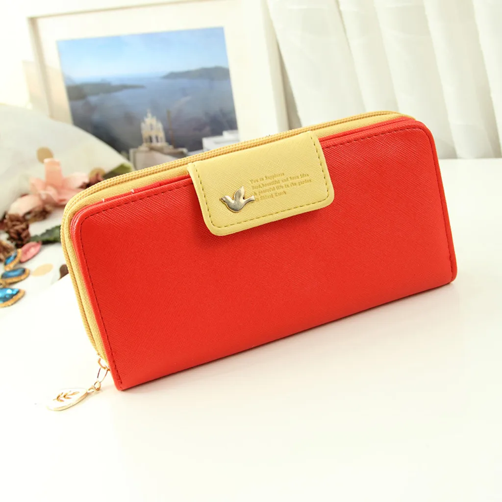 

Women Leather Wallet Women's Clutch Bag Hasp Wallet Zipper Long Purses Card Holder High Quality Bolsa Feminina