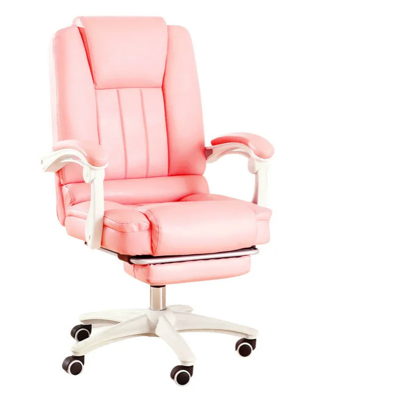 

High Quality Pink Esports Poltrona Silla Gamer Boss Gaming Office Synthetic Leather Chair With Footrest Ergonomics Can Lie
