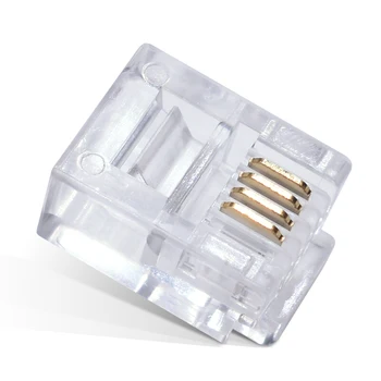 

100Pcs RJ11 6P4C Telephone Internet Modular Plug Jack RJ11 Connector 4pin Telephone crystal head