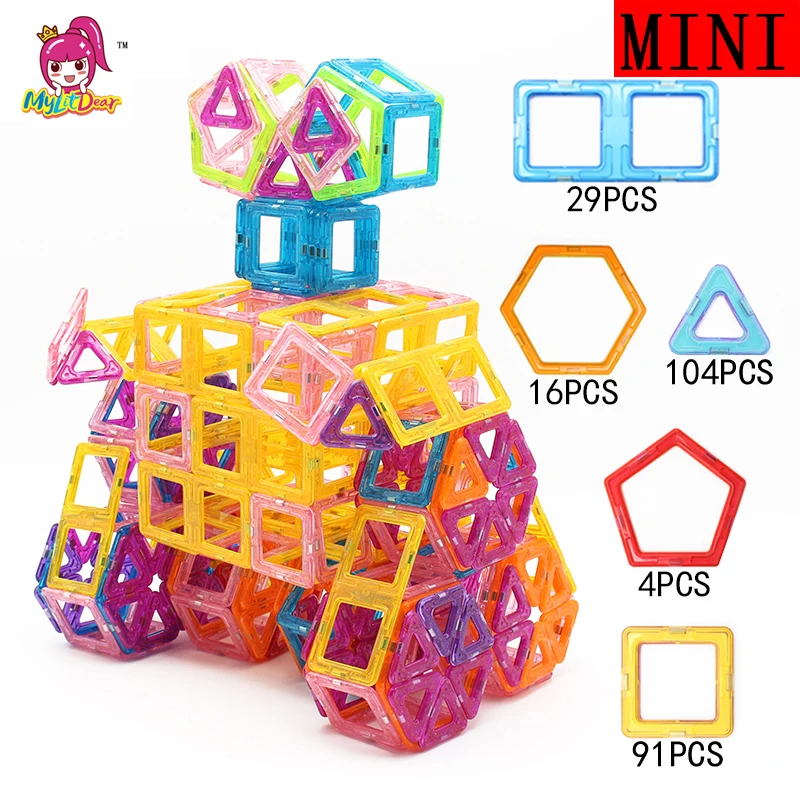

MylitDear 2017 245pcs Mini Magnetic Blocks Educational Construction Set Models & Building Toy ABS Magnet Designer Kids Gift