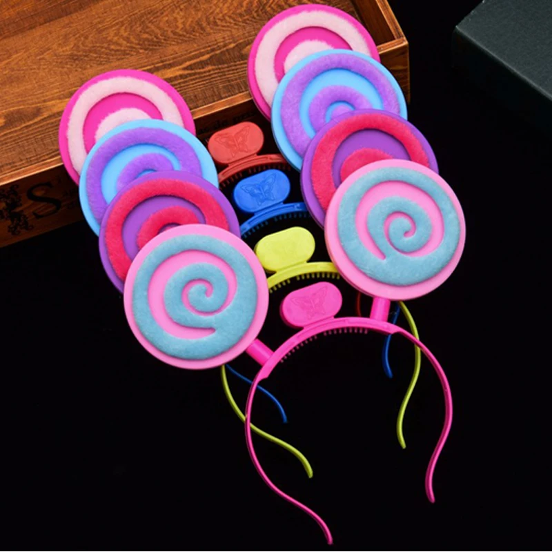 Led Toys LEDFlashing Headband Women Girls Lollipop Light Hairband Head wear Glow Rave Party Supplies Halloween Christmas (1)