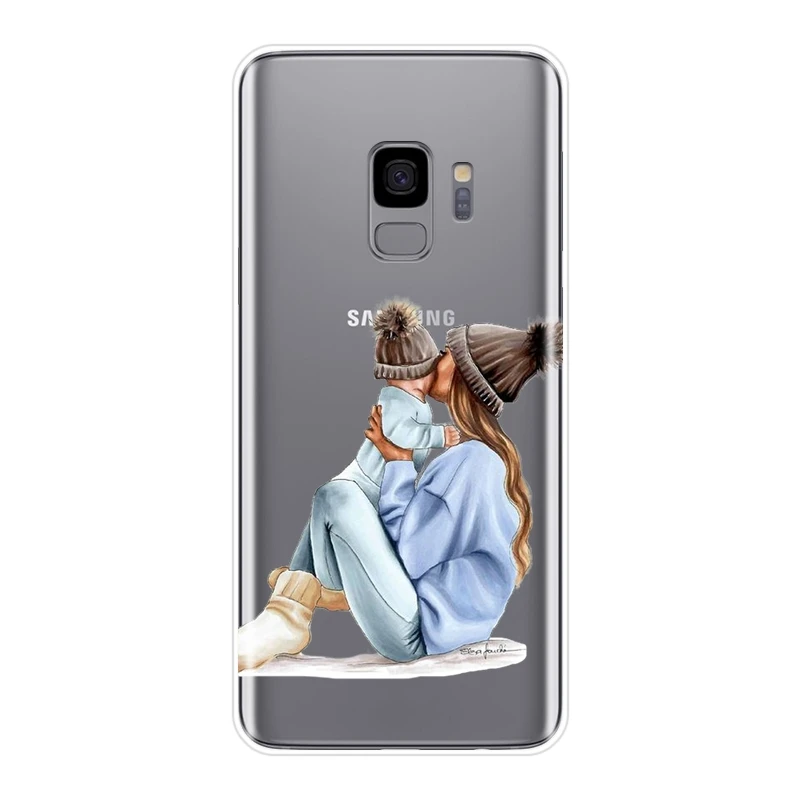 Baby Women Mom Back Cover For Samsung Galaxy Note 4 5 8 9 Soft Phone Case Silicone For Samsung Galaxy S8 S9 Plus S5 S6 S7 Edge