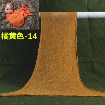 40*150 см реквизит для фотосъемки новорожденных детские фото обертывания растягивающееся набивное одеяло для новорожденных аксессуары для фотосессий 20 цветов - Цвет: Orange yellow