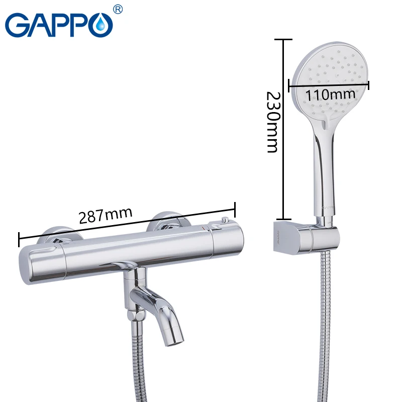 GAPPO Thermostatic Bathtub Faucets Shower Faucet Bathroom Bathtub Faucet Taps Waterfall Shower Head Set Bath Shower Mixer Set