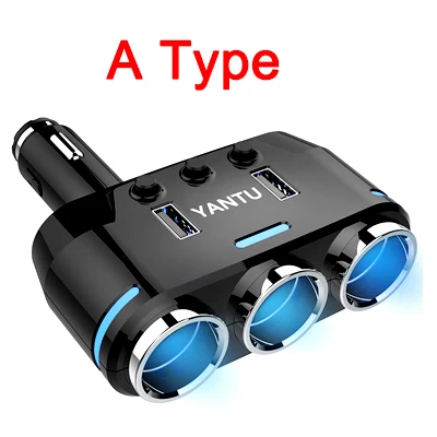 12 V-24 V розетка для автомобильного прикуривателя сплиттер светодиодный Автомобильный USB Зарядное устройство адаптер 3.1A 100W Напряжение обнаружения для телефона MP3 DVR Pad - Название цвета: type A