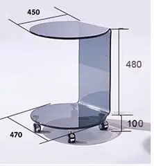 Маленький чайный столик. Изогнутое стекло стол