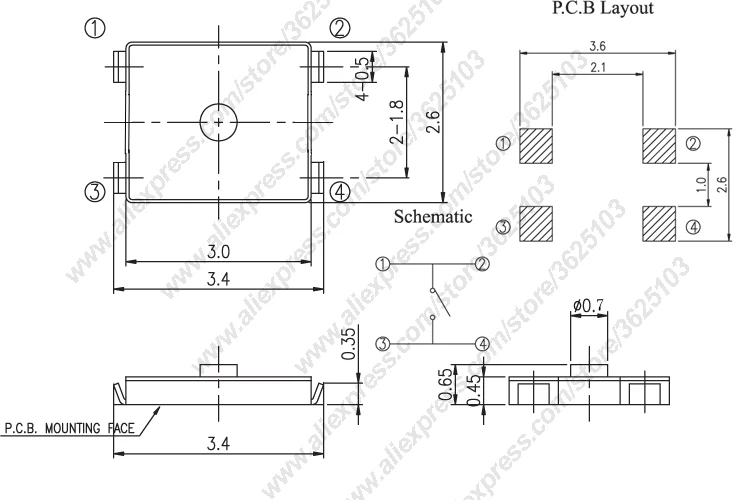 50 шт. 2X3 мм серия 4Pin/2Pin моментальный тактовый переключатель светильник-трогательные комплекты кнопочный переключатель