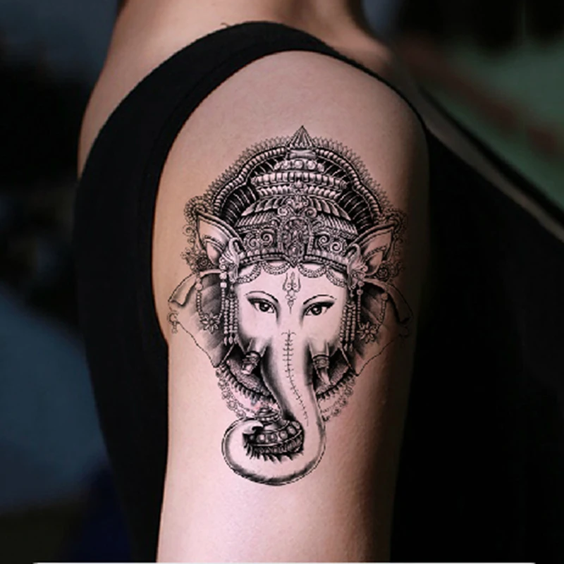 

1Pcs Elephant Waterproof Temporary Tattoos For Men 3D Flash Tattoo Sticker Temporary Sticker Body Art Water Transfer Tattoos