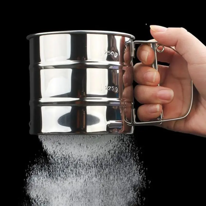 

Stainless Steel Mesh Shape Flour Cup Sieve Mechanical Baking Icing Sugar Shaker Equipment & Accessories Baking Kitchen Gargets