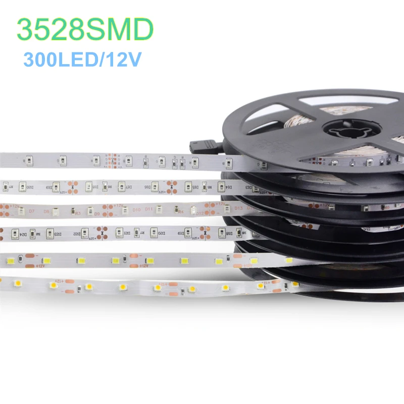 Buy 5M 3528 SMD LED Strip Light Non-Waterproof 12V DC 300 LEDDecoration decoration preferred factory direct blue/red/white
