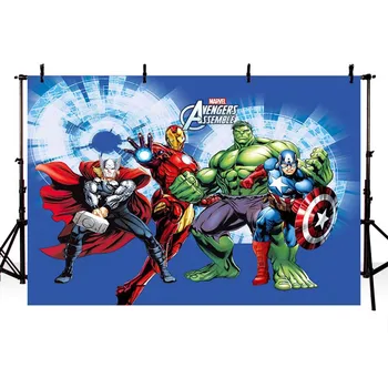 

Children Comics Superhero Avengers Iron Man Photography Backdrop baby show Birthday Photo Background customized Studio Backdrop
