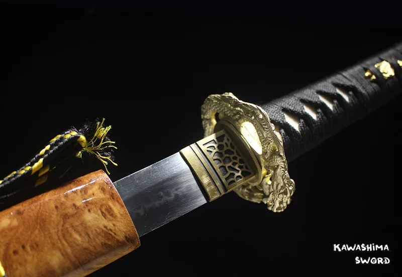 Ручная работа, японская катана T10, стальная глина, закаленный настоящий клинок, острый, для боев, самурайский меч, Новое поступление - Цвет: Шоколад