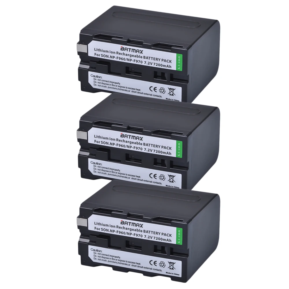 

3Pcs NP-F970 F970 NPF970 NP-F960 Rechargeable Battery for Sony F975 F970 F960 F950MC1500C 190P 198P F950 MC1000C TR516 TR555