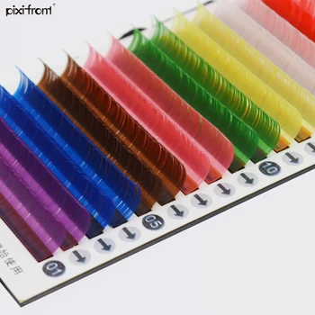 

LUCKY LASH 8Colors Natural False Eyelash Extension Mixed Rainbow 0.1mm Colorful Makeup Tool