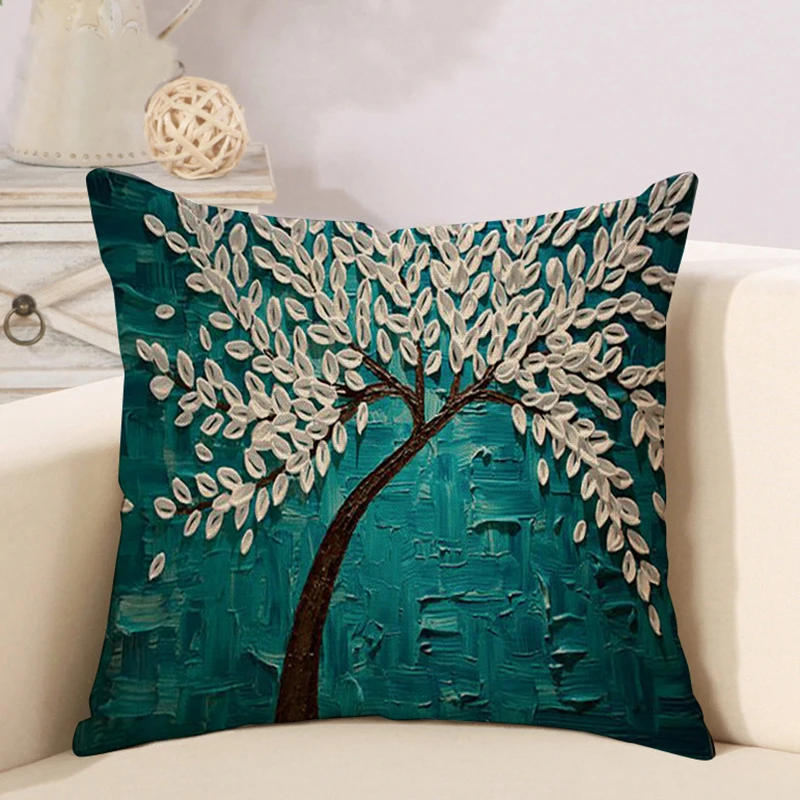 

Cushion Cover Vintage Flower Pillow Case European Oil Painting Plant Flower 45x45cm Pillows Home Decorative Throw Pillow Cover