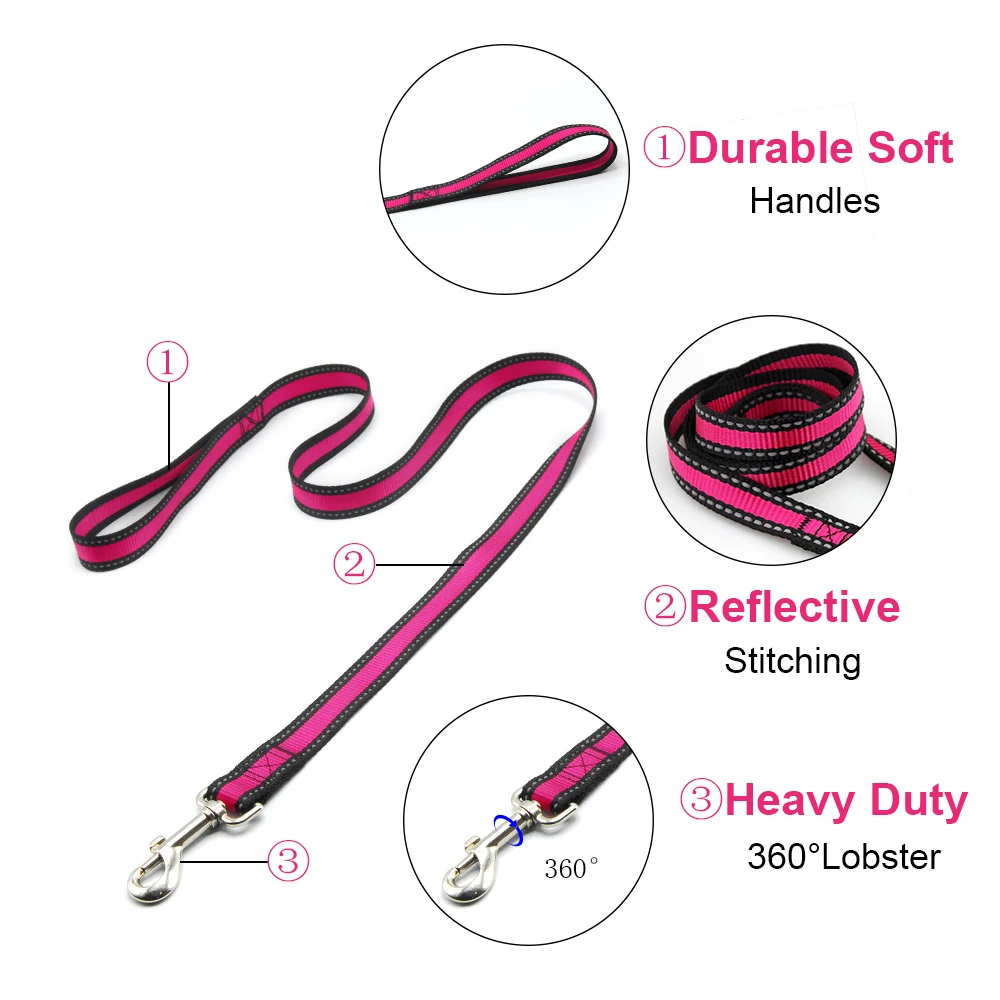 Pet Dog Collar Leash Pet Products Dog Leash Rope Reflective Puppy Collars Leads Cat Pitbull Dog-Collar Pet Leash And Harness Set (8)