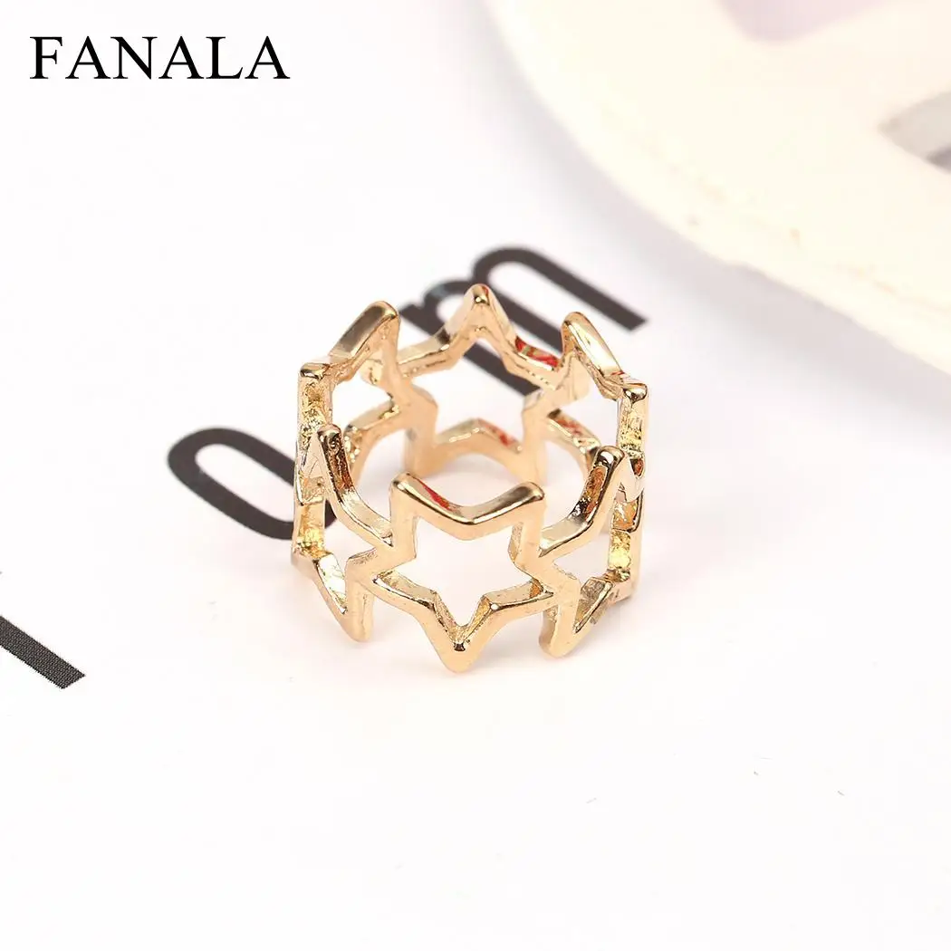 Finger Casual Hollow Out Five-Pointed Star Ring Index Women | Украшения и аксессуары