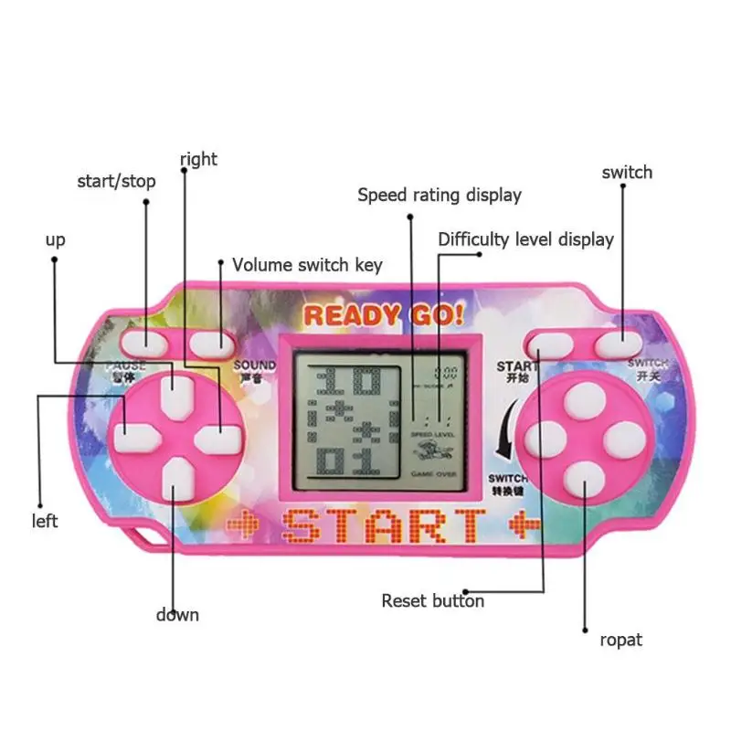 Tetris игровая консоль lcd портативные игровые плееры Детские Обучающие антистрессовые электронные игрушки случайный цвет корабль