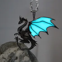 Game of Thrones Glowing Steel Dragon Necklace