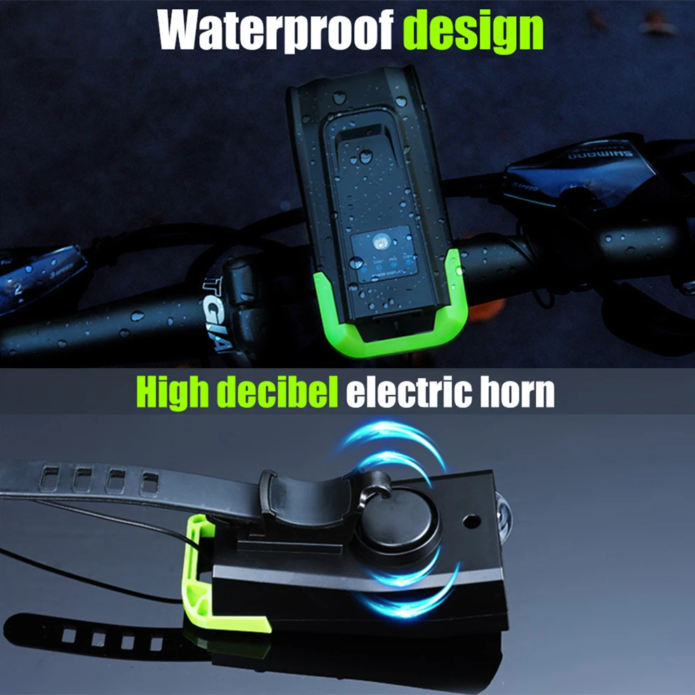 4000 mAh الذكية تحريض دراجة الجبهة ضوء مجموعة USB قابلة للشحن 800 التجويف الصمام الدراجة الخفيفة مع القرن الدراجة مصباح الدراجات مصباح يدوي