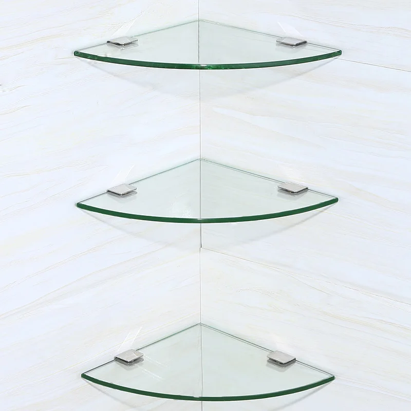 Треугольная стойка для ванной комнаты, аксессуары для ванной комнаты, стеклянные Угловые Двойные треугольные стеллажи, полка для ванной комнаты