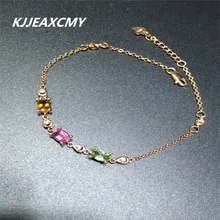 KJJEAXCMY ювелирные украшения натуральный турмалин женский браслет инкрустированный на заказ S925 серебро