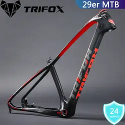 Новый TRIFOX углеродный горный велосипед рама, MTB карбоновая рама, 29er, горный велосипед рама + зажим для сиденья + гарнитура