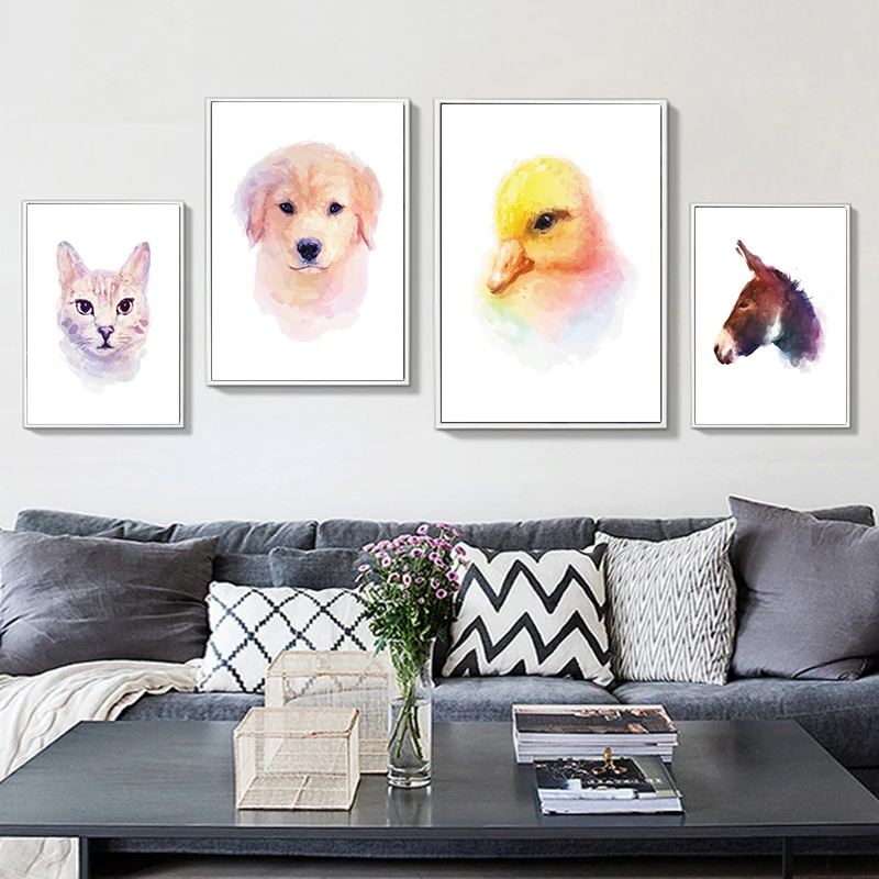 

Modern Animal Pets Various Breeds Of Dogs Design Canvas Painting Study Room Office Foyer Mural Cafe Shop Home Decor Print Poster