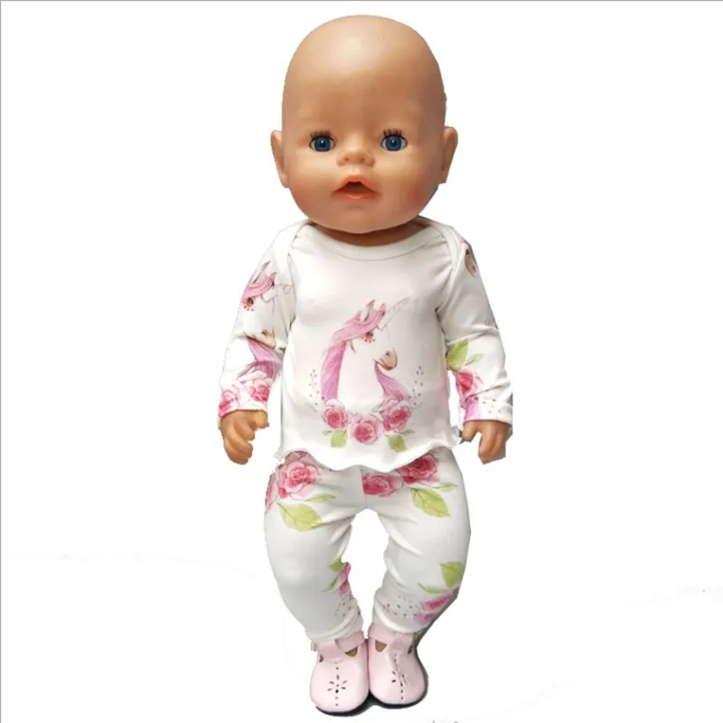 

Hot Sale Born Baby Doll Clothes Fit 18 inch 40-43cm Unicorn cactus Girl Boy Doll Accessories For Baby Birthday Gift