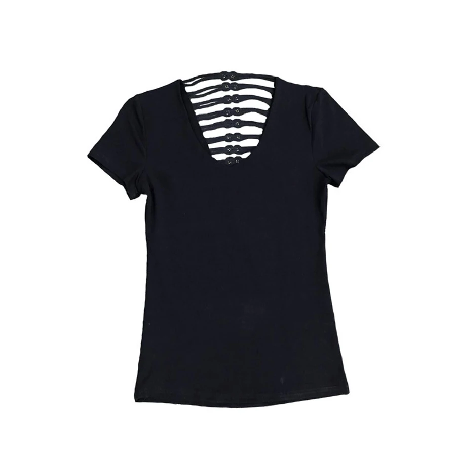 Sexy t Shirt Women Backless Casual Summer Mesh Top Oversized t Shirt Ulzzang Korean Style t-Shirt Camisas Mujer Vogue 60C153 Tops
