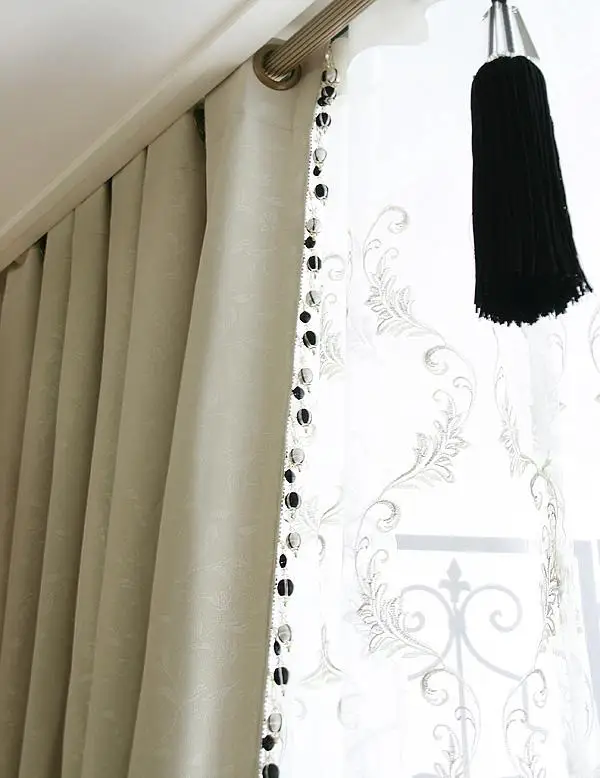 Мода phoeni вышитые занавески окна скрининг балкон качество белая вышивка shalian готовой продукции тени ткань