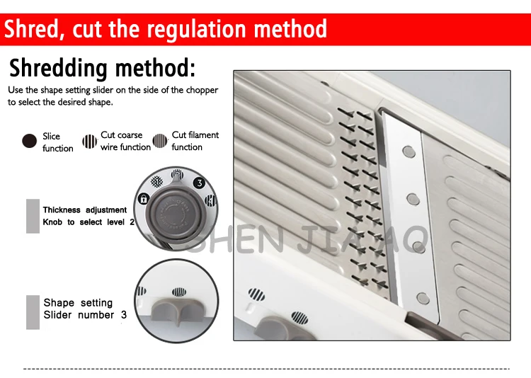 CY041 Многофункциональный ручной овощерезка Бытовая Регулируемая резка/нарезка овощей/Терка кухонное оборудование слайсер