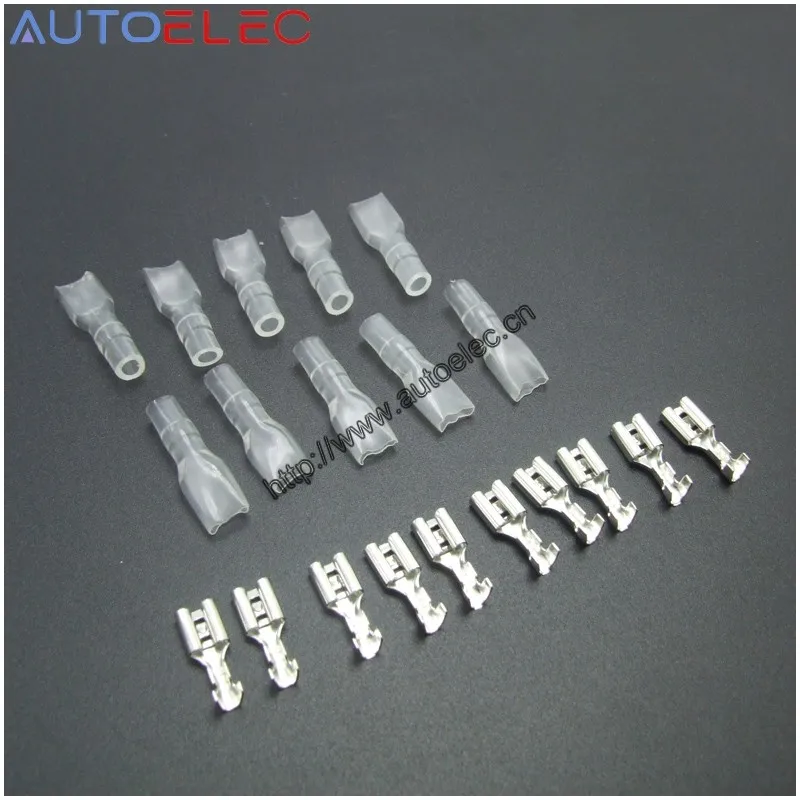 

100pcs/lot 4.8 the plug spring insulated terminal cold terminal Crimp Terminal transparent sheath inserted for wiring harness