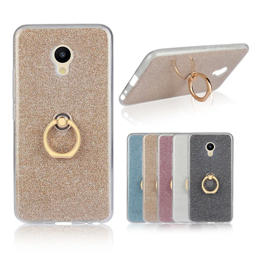 

HEMASOLY Case For Meizu M5 Case Glitter For Meizu M5S M5 Note M5C Silicone Case Luxury Soft TPU Bling Finger Ring Cover