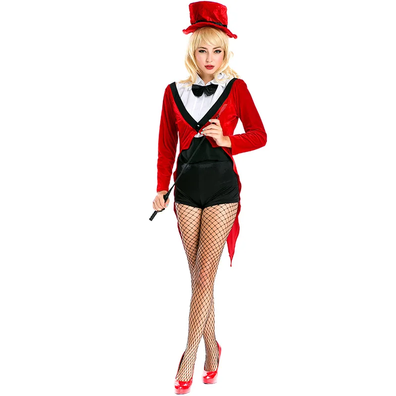 Mini Top Hat Adult Womens Black and Red Steampunk Vampire Costume Fancy Dress