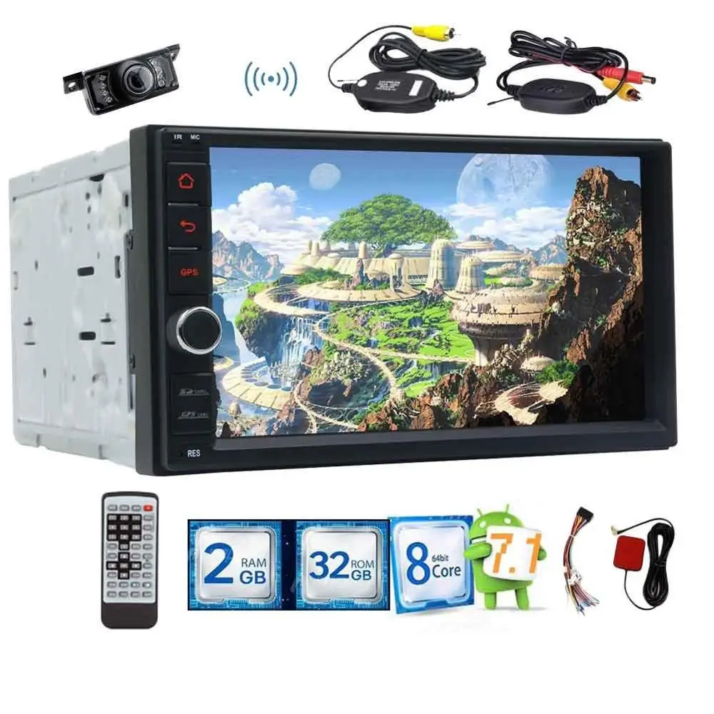

7 inch Android 7.1 car audio, no DVD, Hd 1080p, GPS navigation, WiFi 3G/4G network, USB SD mirror link wireless reversing camera