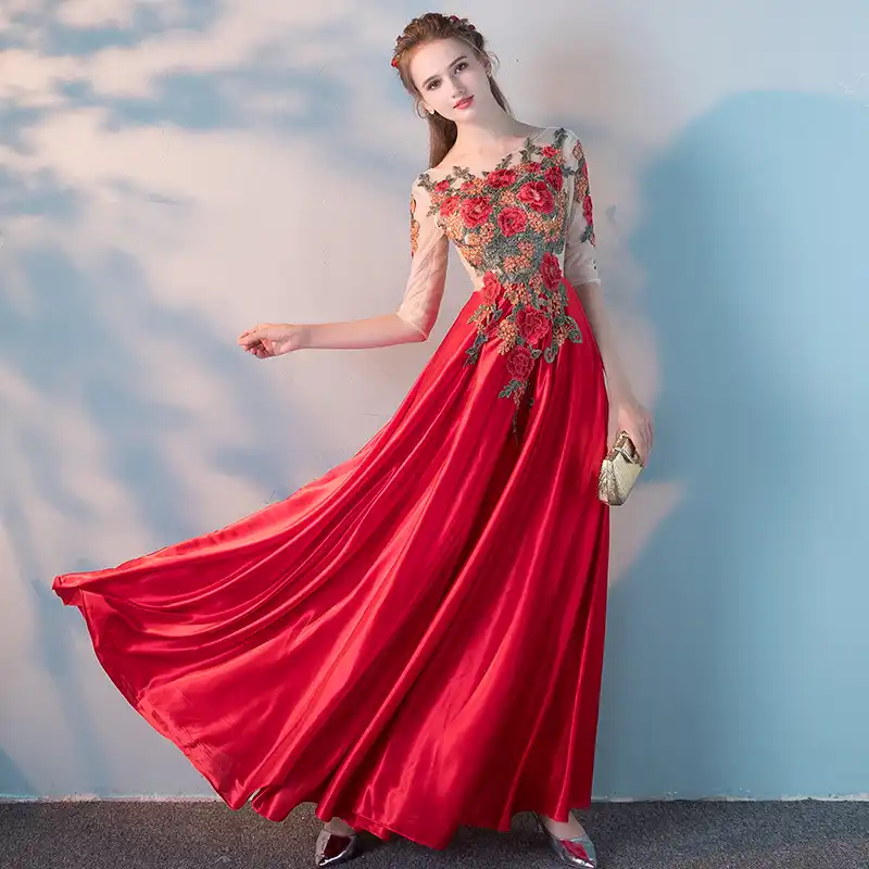 Long Evening Dress Sleeve Formal Gowns Dresses Floor Length Women Long Prom Gala De Fiesta Robe Rouge Robe Sirene Abendkleid Sleeve Formal Gown Evening Dress Sleevesformal Gowns Aliexpress