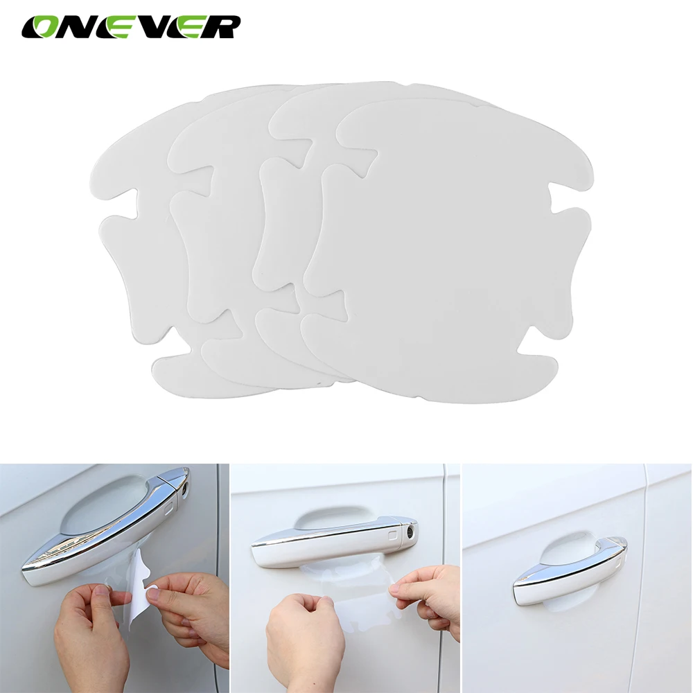 

4pcs Car Handle Protection Film Car Exterior Transparent Sticker Protector Film Scratches Resistant Cover Auto Car Styling