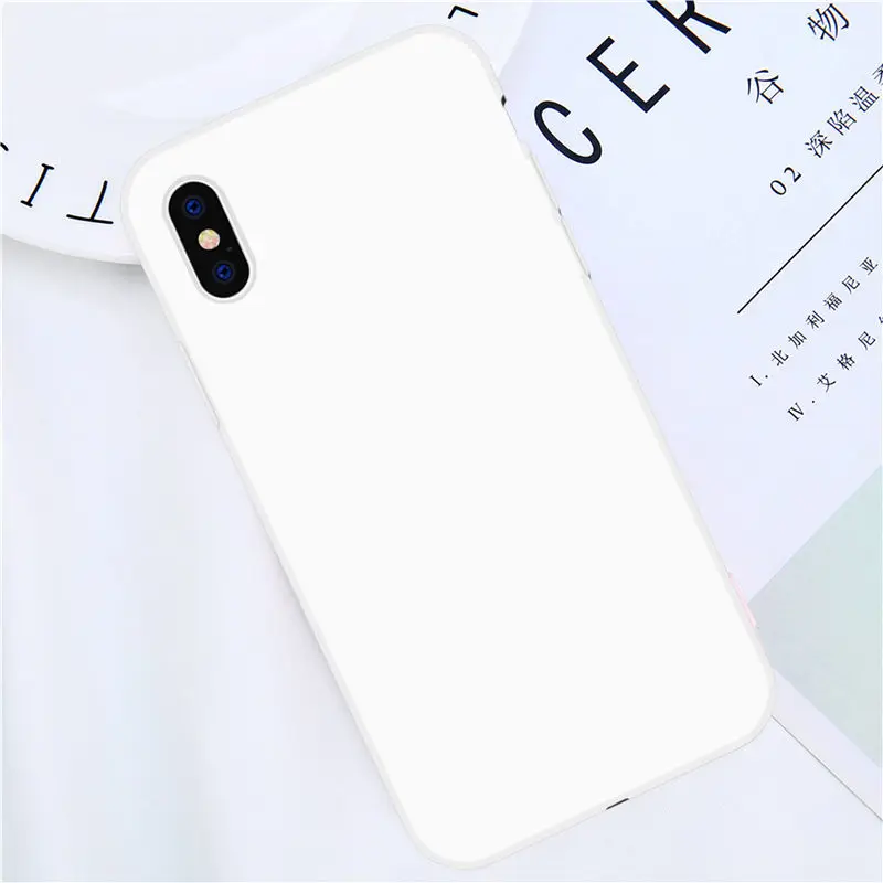 

Phone Case For iPhone 7 6 6s 8 X Plus 5 5s SE XR XS Max Simple White Solid Color Ultrathin Soft TPU Case Candy Color Back Cover