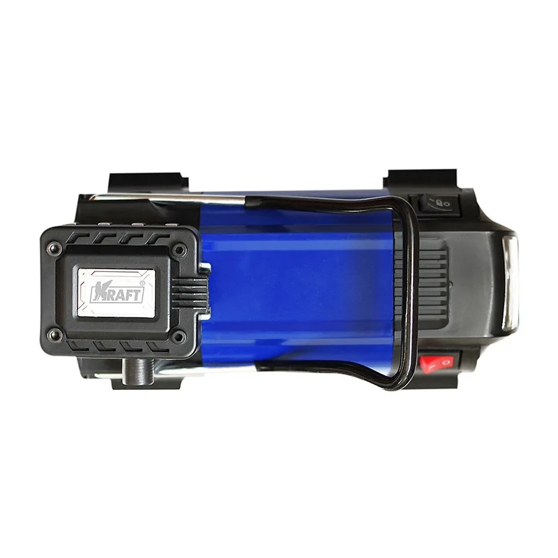 Компрессор автомобильный KRAFT КТ 800029 Power Life EXTRA  (Максимальное давление 10 атм, производительность 50 л.мин,  напряжение питания 12В, клеммы АКБ, сумка)