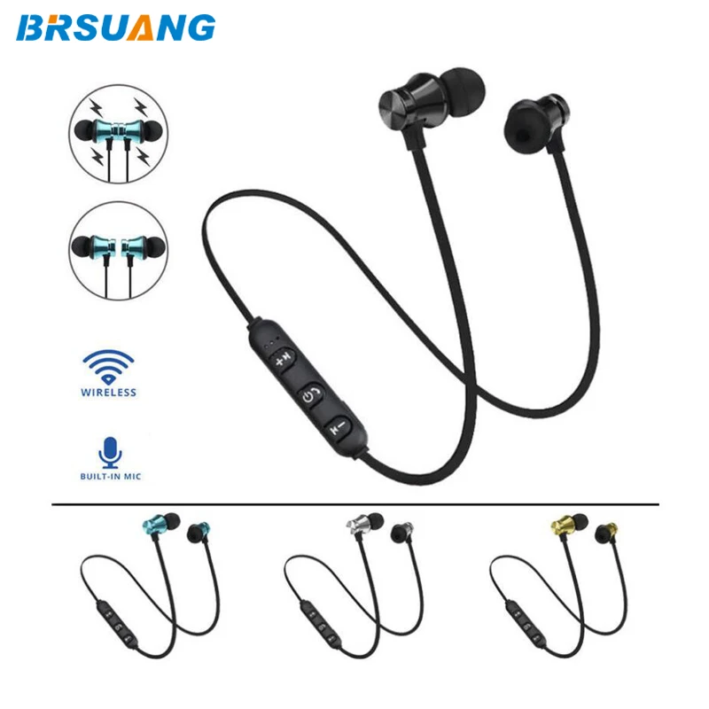 

BRSUANG XT-11 Waterproof Sports Build-in Mic Magnetic Bluetooth Earphone Wireless Headset For iPhone Samsung Huawei Nokia LG Etc