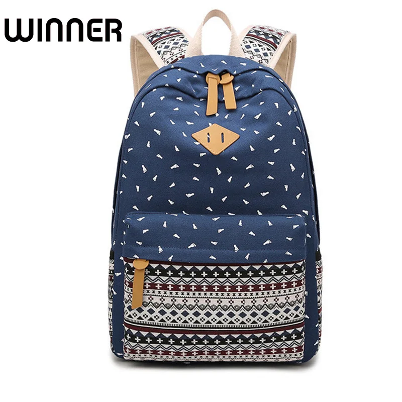 

Brand Casual Foot Pattern Printing National Canvas School Backpack Women Preppy Style Travel College Bookbag Lady