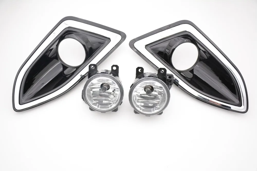 4Pcs Set driving fog lights font b lamps b font bulbs fog light bezel cover kit