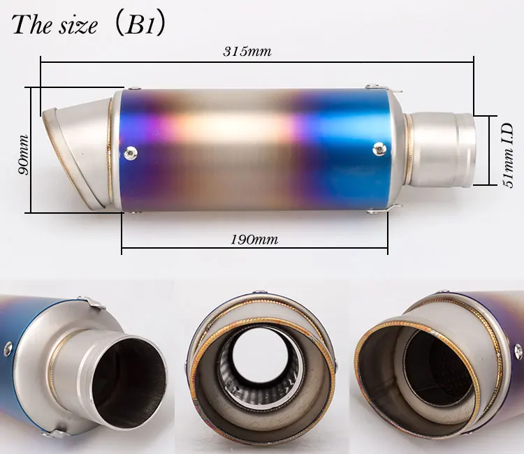 36-51 мм Универсальный мотоцикл выхлопной трубы с DB убийца мотоцикл глушитель выхлопной глушитель выхлопных газов z900 mt09 sv650 cbr300r msx125 R25 MT03 duke 690 NINJA650