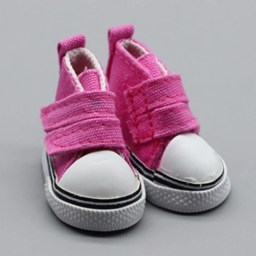Одна пара, 9 цветов, 5 см, парусиновая обувь для куклы BJD, модная мини-игрушечная обувь, кроссовки Bjd, кукольная обувь для русской куклы et015 - Цвет: deep pink