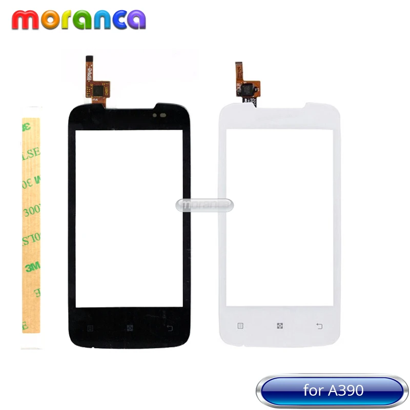 

4.0 Inch for Lenovo A390 A 390 Touch Screen Digitizer Front Glass Sensor Panel Black White Touchscreen Replacement with 3M Tape