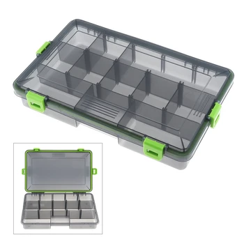 

Waterproof & Seal 26.5cm x 16.5cm x 4.6cm Activity 11 Compartments 4 Lock Fishing Tackle Box for Fishing Hook Swivel Ring Lures