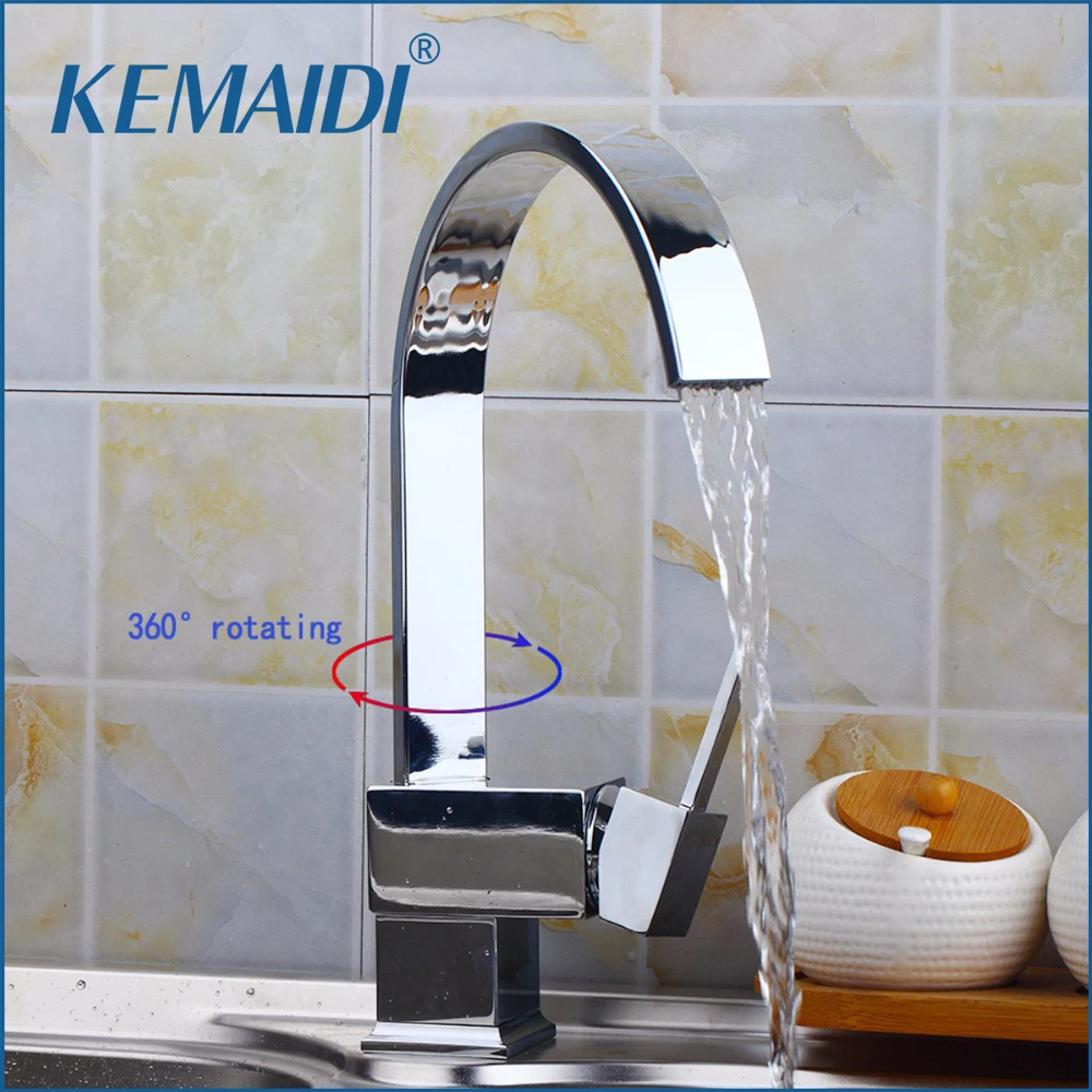 Billige KEMAIDI Zeitgenössische Neue Chrom Poliert Messing Küche Bad Wasserhahn Einzigen Handels Schiff Mischbatterie Reines Wasser Wasserhahn